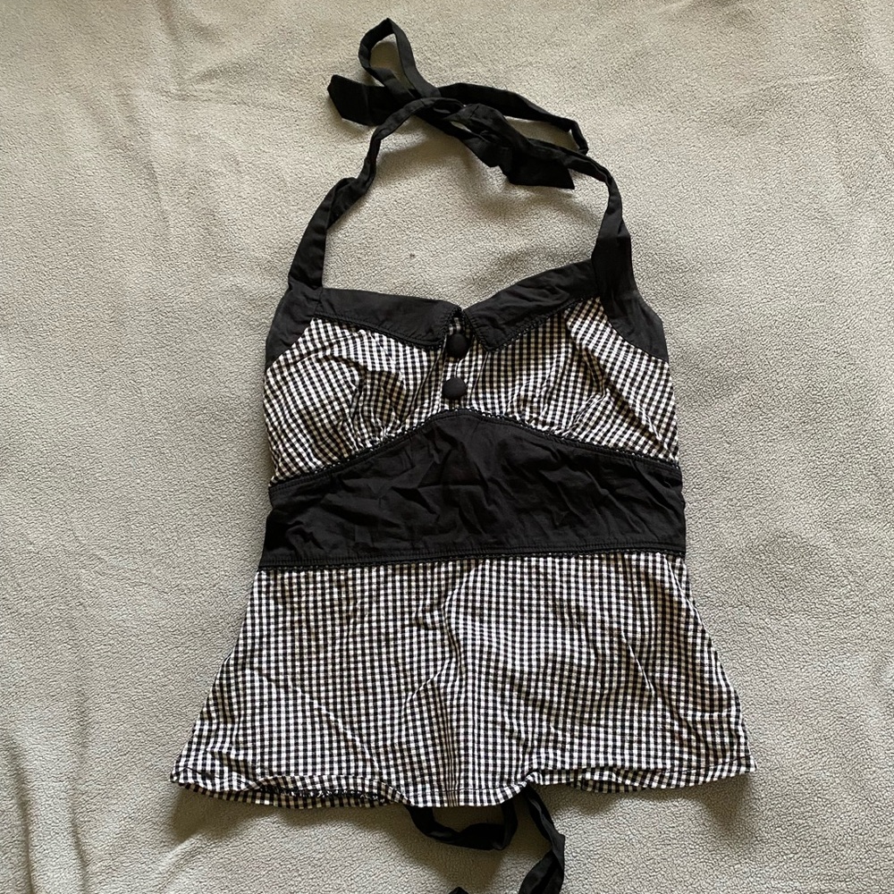 Hot Topic Black and White Checkered Tank Top